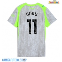 Camisa de time de futebol Manchester City Jeremy Doku #11 Replicas 3º Equipamento Feminina 2025-26 Manga Curta